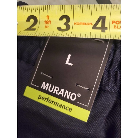 Murano Men's Blue Solid Polyester Comfort Waist Swim Trunk Logo Print Shorts L - Picture 7 of 9